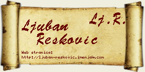 Ljuban Resković vizit kartica